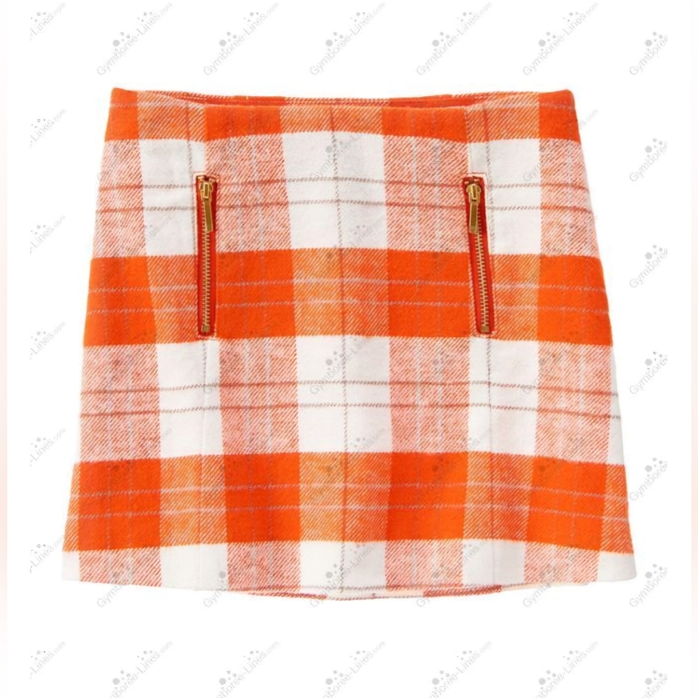 Gymboree vintage "Right Meow" orange plaid skirt